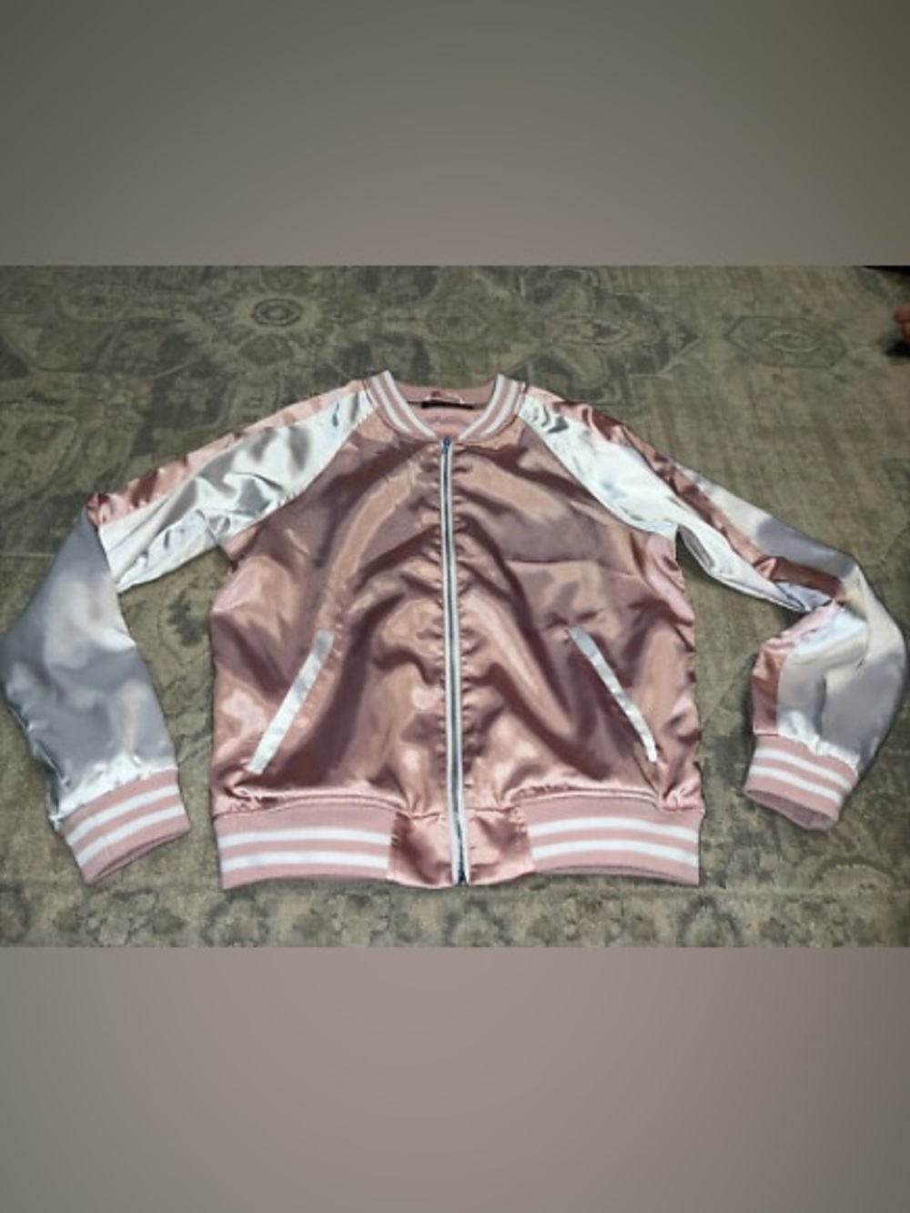 Vintage Bomber Jacket Women’s Sz Medium Pink satin